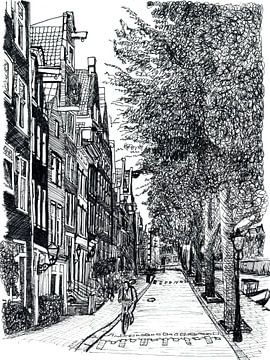 Street Drawing of Amsterdam The Netherlands