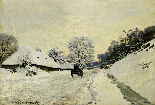 Claude Monet,Le C, ou la route sous la neige près de Honfleur, 1867