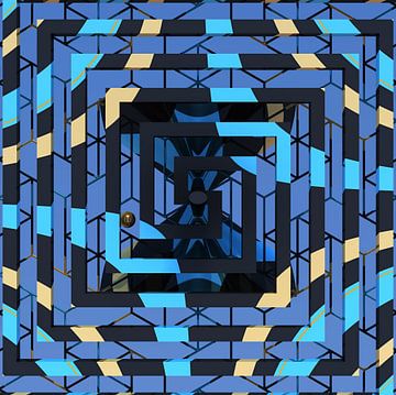 Quadrat in Blau von W J Kok