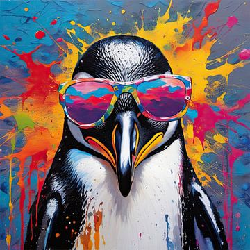Pop Art Pinguin 07.43 van Blikvanger Schilderijen