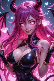 LYRAVEXA – Sexy Anime Succubus Girl in einem verführerischen Porträt