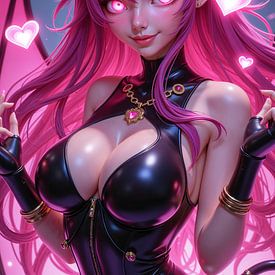 LYRAVEXA – Sexy Anime Succubus Girl in einem verführerischen Porträt von INFERAURUM