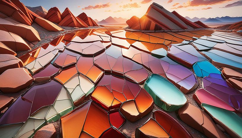 Landschap met glaspatroon van Mustafa Kurnaz