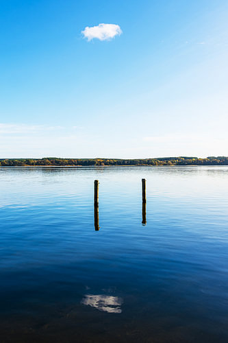 Palen aan het Plauer Meer in de stad Plau am See van Rico Ködder