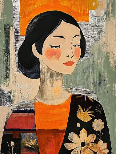 Vrouwenportret | Serene Beauty, Abstract Light