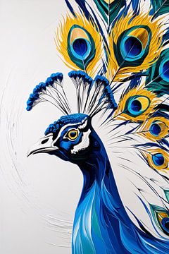 Digitale pauw met kleurrijke veren van Art & Soul Creations
