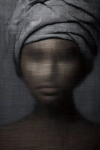 Haar Gesicht der Textilien