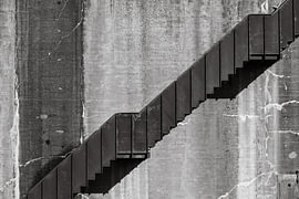 Detailed abstract of the Plofsluis near Nieuwegein. (black and white) by André Blom Fotografie Utrecht