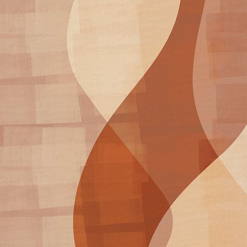 Crème en terracotta vormen in beweging