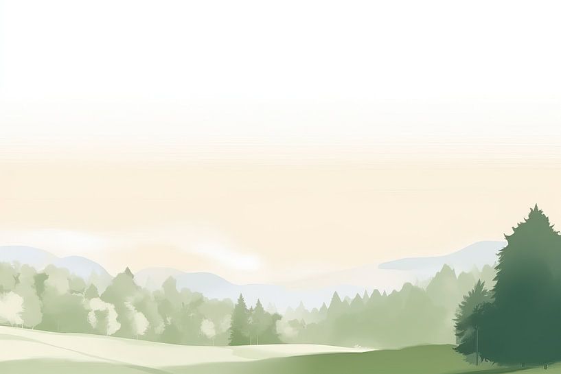 Beige Malerei Stille Harmonie | Landschaft von Blickfänger Gemälde