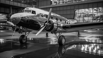 Vintage Airplane in a Hanger by Animaflora PicsStock