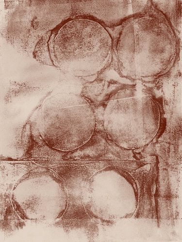 Roestbruin en beige. Minimalistische abstracte kunst. Beweging.