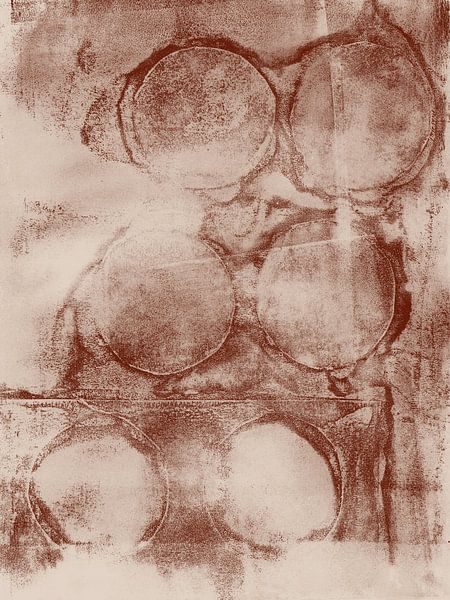 Rostiges Braun und Beige. Minimalistische abstrakte Kunst. Bewegung. von Dina Dankers