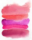 Abstraktes buntes Aquarell in Weinrot, Neonpink, Violett und Orange von Dina Dankers Miniaturansicht