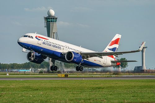 Décollage de l'Airbus A320-200neo de British Airways.