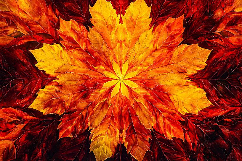 Colourful design of autumn leaves by Art & Soul Creations