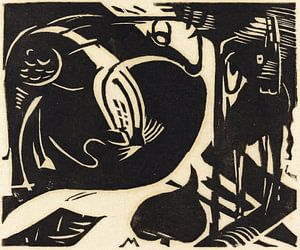 Zwei Fabeltiere (1914) von Franz Marc