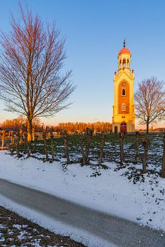 Winter at church tower Westerdijkshorn