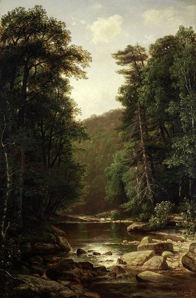 George Hetzel-Landscape with river by finemasterpiece