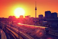 Berlijn - Skyline bij zonsondergang van Alexander Voss thumbnail