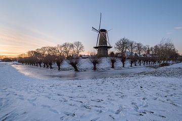 Molen Prins van Oranje in de winter van Moetwil en van Dijk - Fotografie