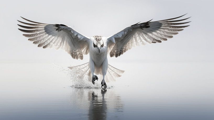 The Osprey over still water by Karina Brouwer
