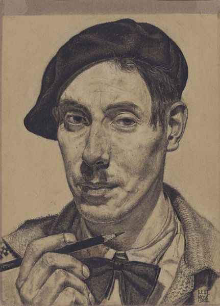 Dick Ket, Self-portrait with hand with pencil, 1932 by Atelier Liesjes
