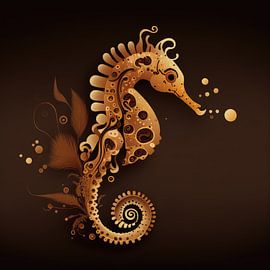 Seahorse in brown shades by Bert Nijholt