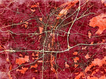 Kaart van Sankt Pölten in de stijl 'Amber Autumn' van Maporia