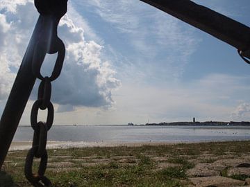 Zicht op West-Terschelling en Dellewalbaai van Rinke Velds