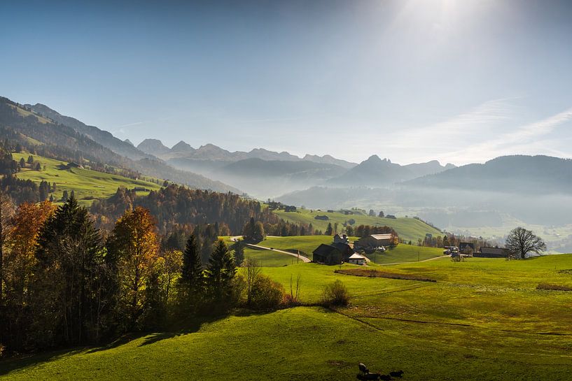 View of the Churfirsten mountains in Switzerland by Conny Pokorny