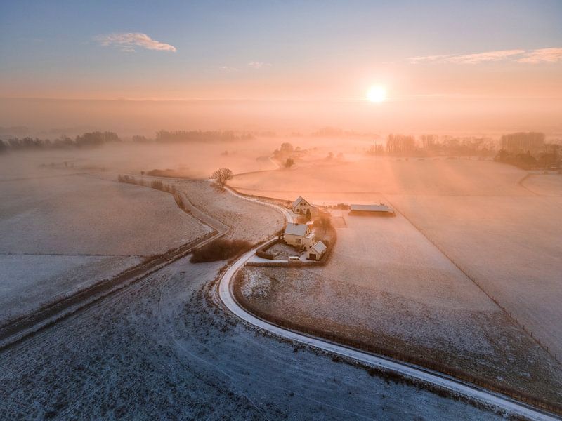 Winterlandschaft im Ooijpolder (2) von Luc van der Krabben