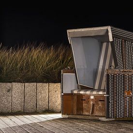 Strandstoel bij nacht op Sylt/Noordzee van Jürgen Schmittdiel Photography