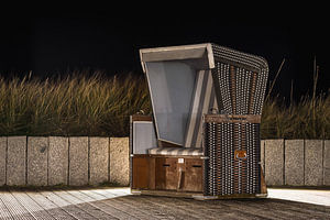 Nächtlicher Strandkorb auf Sylt/Nordsee