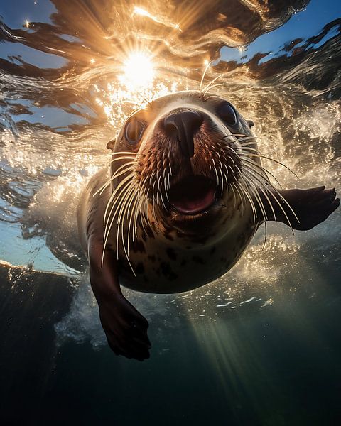Seelöwe unter Wasser von fernlichtsicht