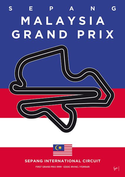 Ma F1 SEPANG Race Track Minimal Poster par Chungkong Art