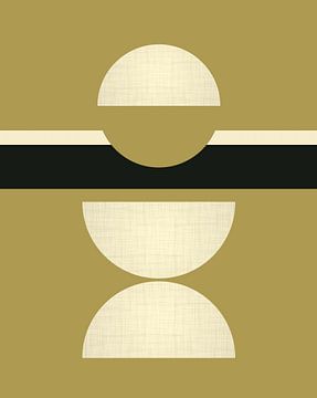 Mid-Century Modern Shapes Gold by Mad Dog Art