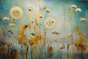 Eternity | Floral Gold Art sur Peinture Abstraite