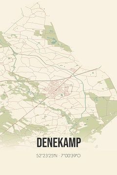 Vintage landkaart van Denekamp (Overijssel) van Rezona