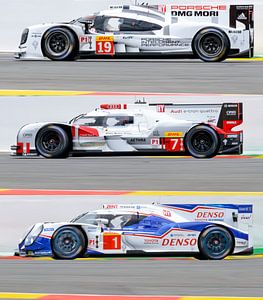 Porsche 919 Hybrid, Audi R18 e-tron quattro and Toyota TS 040 - Hybrid  van Sjoerd van der Wal Fotografie