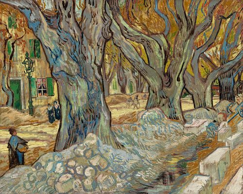 De Grote Vlakke Bomen (Road Menders in Saint-Rémy), Vincent van Gogh