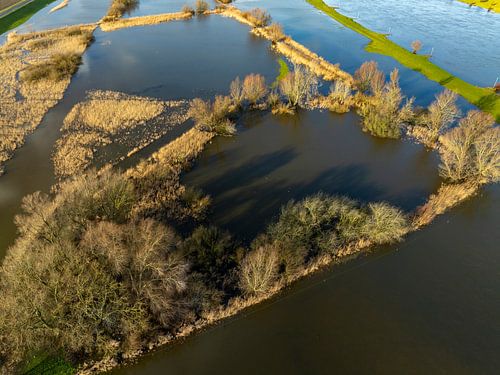 Plaines inondables de l'IJssel vues d'en haut sur Sjoerd van der Wal Photographie