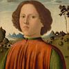 Portrait d'un garçon (vers 1476-1480) par Biagio d'Antonio. Brun, rouge, vert, beige sur Dina Dankers