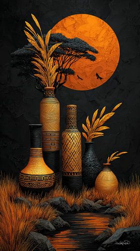 afrikaans-zwart-goud-oranje