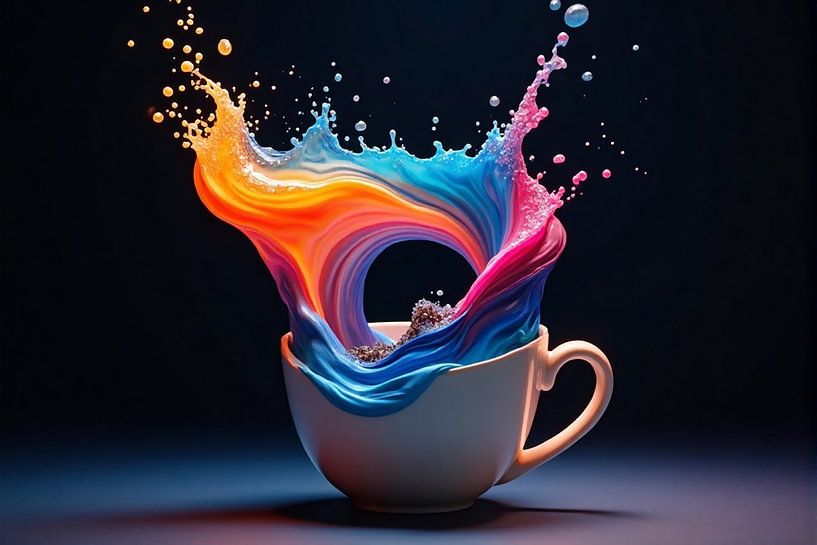 Colour explosion at Coffee - modern statement by Kleurenrijk