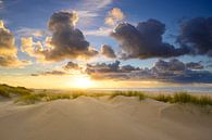 Sonnenuntergang am Strand von Texel mit Sanddünen im Vordergrund von Sjoerd van der Wal Fotografie Miniaturansicht