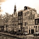 Jordaan Egelantiersgracht Amsterdam Nederland Sepia van Hendrik-Jan Kornelis thumbnail