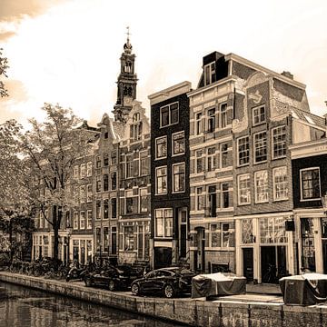 Jordaan Egelantiersgracht Amsterdam Niederlande Sepia von Hendrik-Jan Kornelis