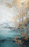 Landscape in gold and blue