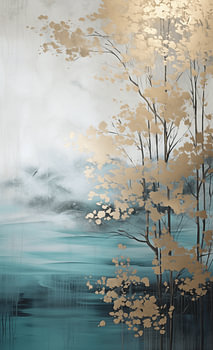 Landscape in gold and blue